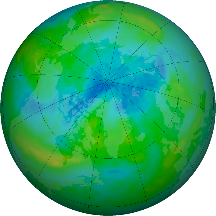 Arctic ozone map for 12 September 1989